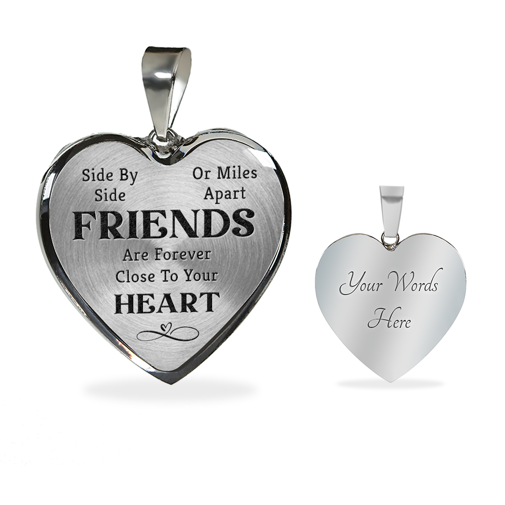 Friends side by side - Graphic Heart Necklace - JustFamilyThings