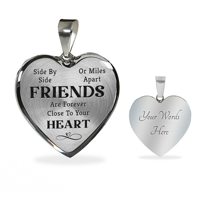 Friends side by side - Graphic Heart Necklace - JustFamilyThings