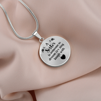 Load image into Gallery viewer, A sister is someone to dream - Graphic Circle Necklace - JustFamilyThings
