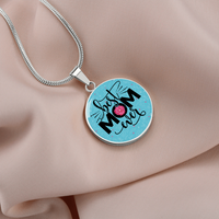 Load image into Gallery viewer, Best mom ever - Graphic Circle Necklace - JustFamilyThings
