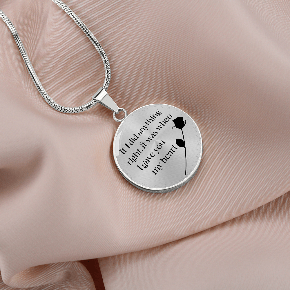 When I gave you my heart - Graphic Circle Necklace - JustFamilyThings