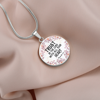 Trust in the Lord - Graphic Circle Necklace - JustFamilyThings