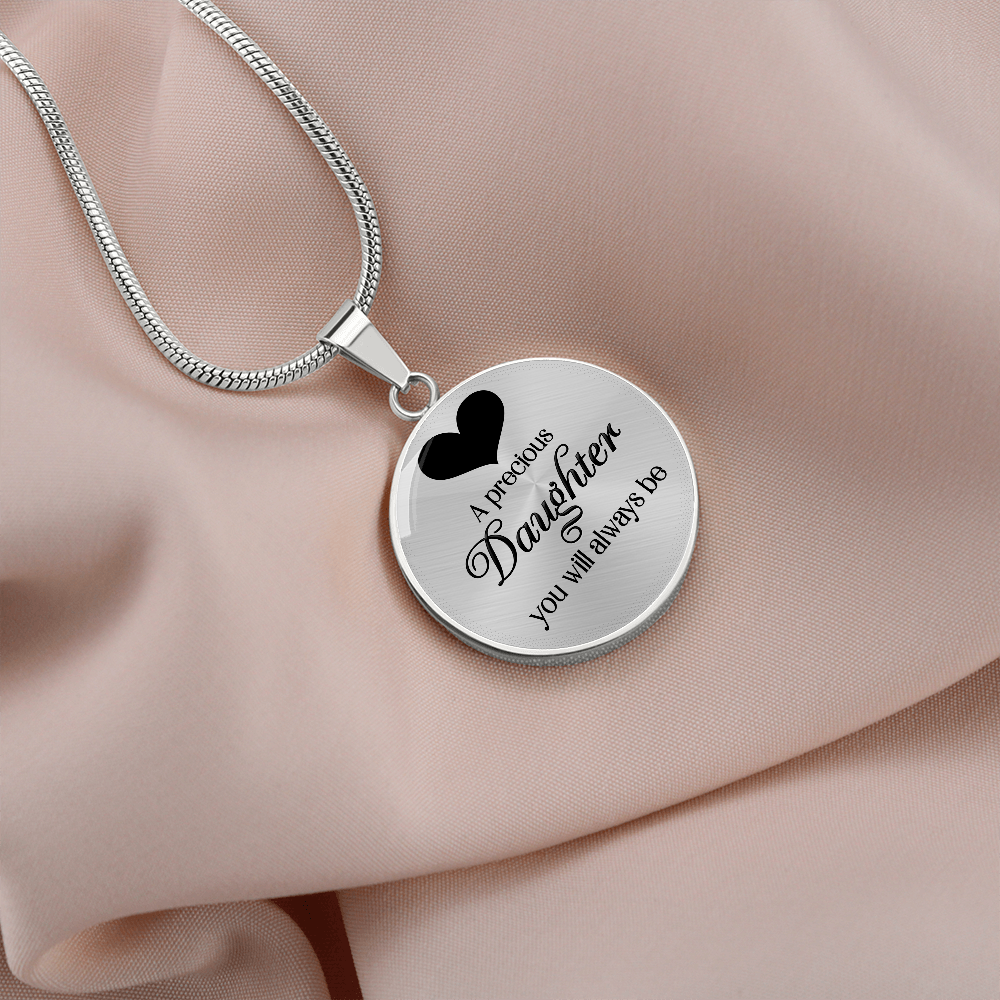 A presious daughter - Graphic Circle Necklace - JustFamilyThings