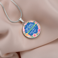 Load image into Gallery viewer, A mother like a flower - Graphic Circle Necklace - JustFamilyThings
