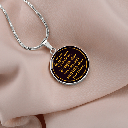 You are braver than you believe - Graphic Circle Necklace - JustFamilyThings