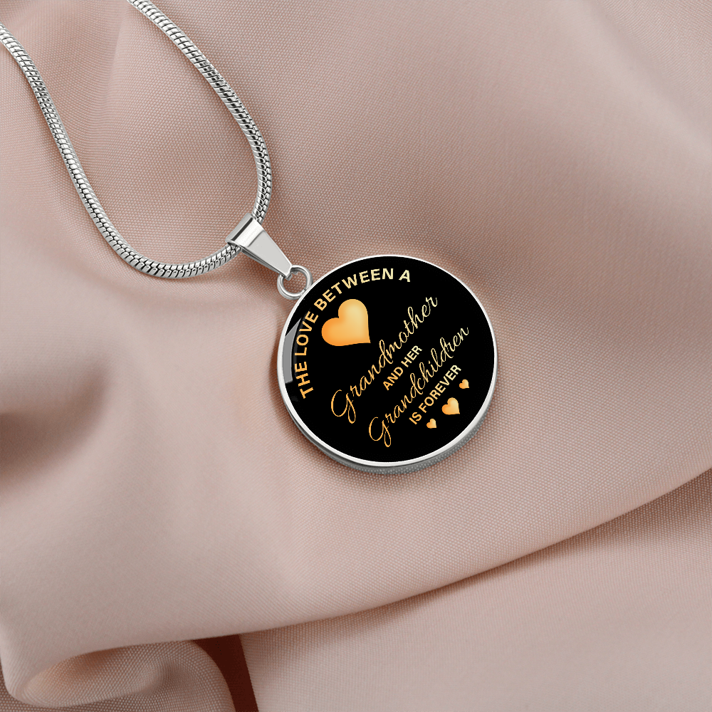The love between a grandmother and her grandchildren - Graphic Circle Necklace - JustFamilyThings