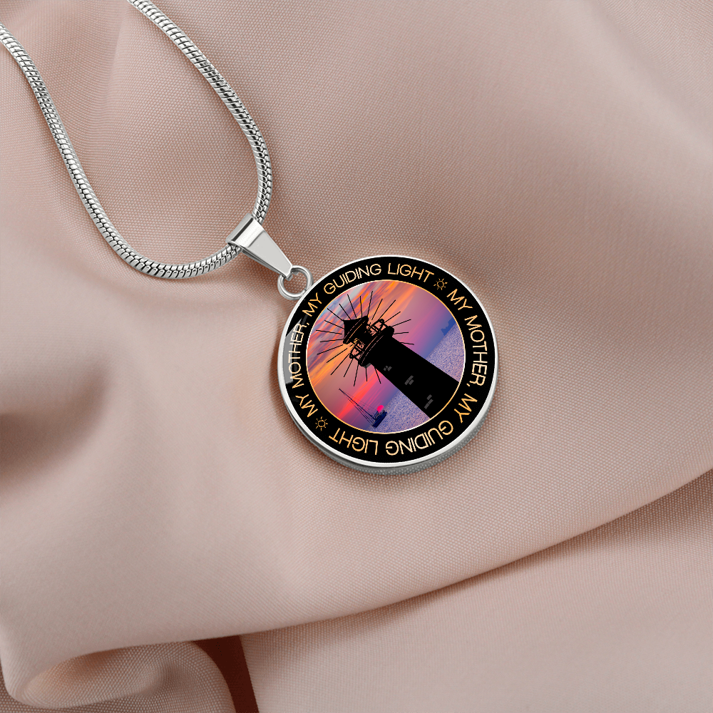 My mother my guiding light - Graphic Circle Necklace - JustFamilyThings