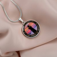 Load image into Gallery viewer, My mother my guiding light - Graphic Circle Necklace - JustFamilyThings
