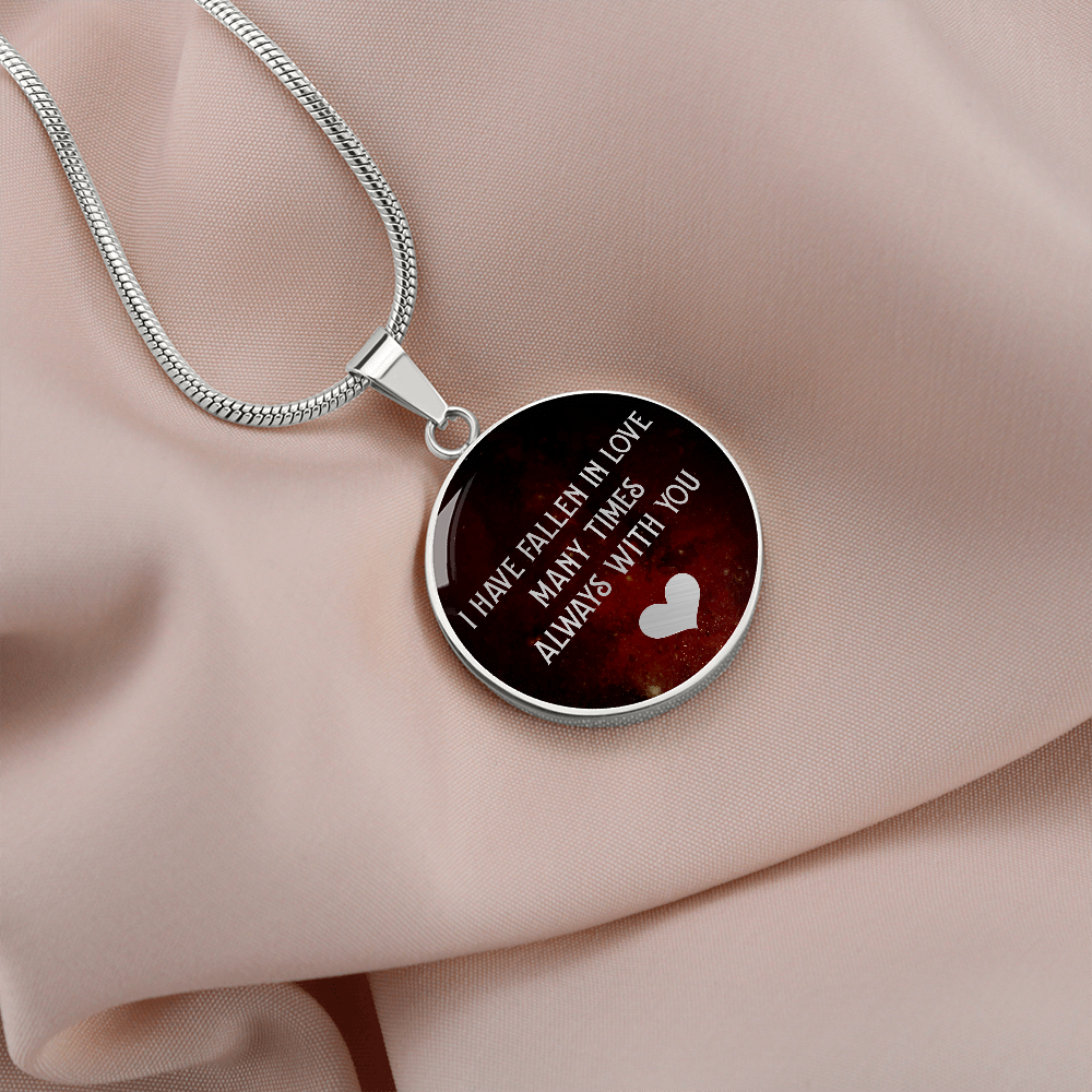 I have fallen in love - Graphic Circle Necklace - JustFamilyThings