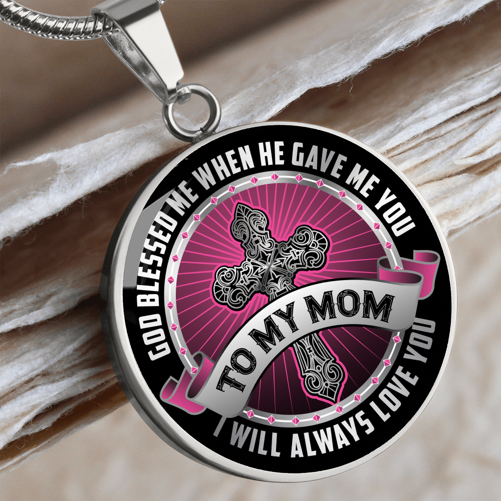 To my mom - Graphic Circle Necklace - JustFamilyThings