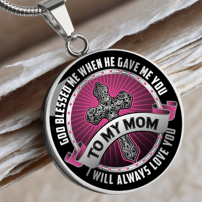 To my mom - Graphic Circle Necklace - JustFamilyThings