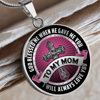 Load image into Gallery viewer, To my mom - Graphic Circle Necklace - JustFamilyThings
