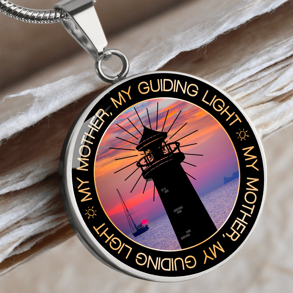 My mother my guiding light - Graphic Circle Necklace - JustFamilyThings