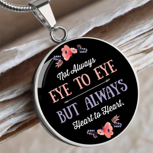 Eye-To-Eye - Graphic Circle Necklace - JustFamilyThings