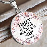 Load image into Gallery viewer, Trust in the Lord - Graphic Circle Necklace - JustFamilyThings
