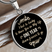 Load image into Gallery viewer, One year anniversary gift - Graphic Circle Necklace - JustFamilyThings
