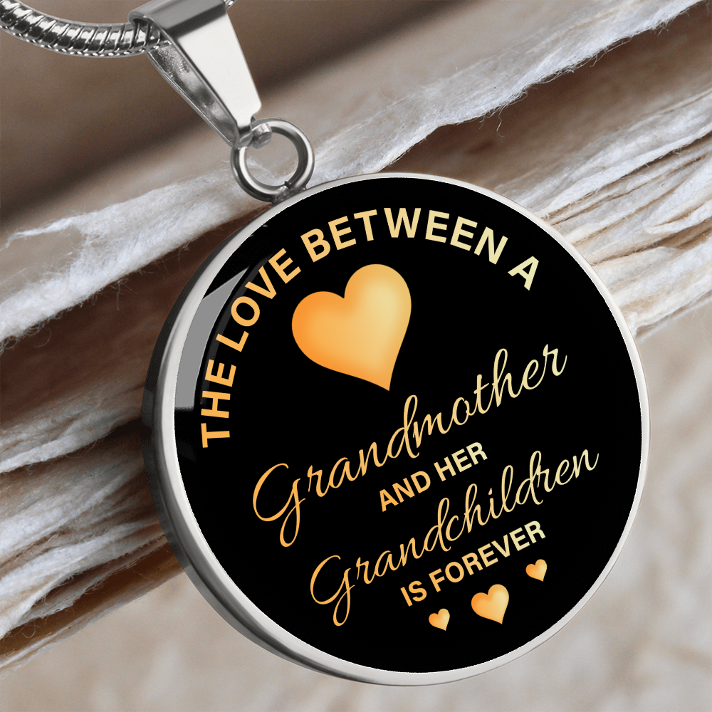 The love between a grandmother and her grandchildren - Graphic Circle Necklace - JustFamilyThings