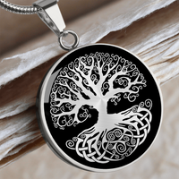 Load image into Gallery viewer, Tree Of Life - Graphic Circle Necklace - JustFamilyThings
