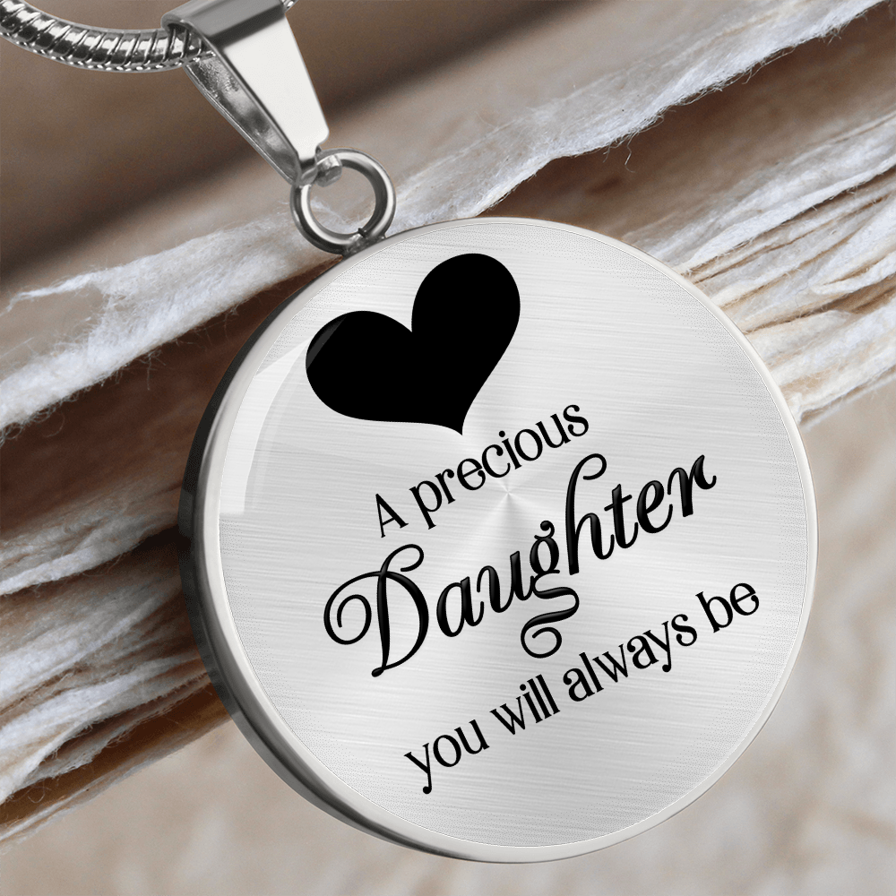 A presious daughter - Graphic Circle Necklace - JustFamilyThings