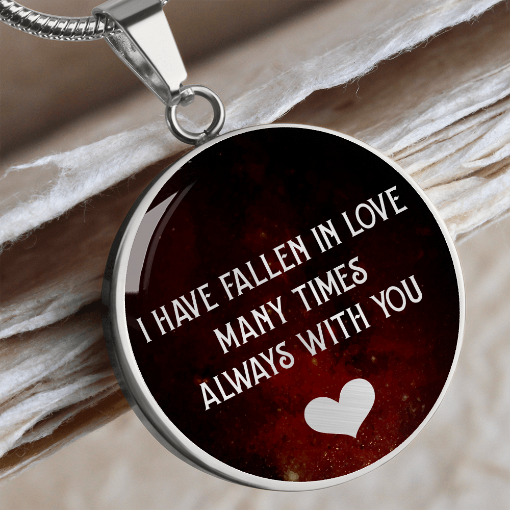 I have fallen in love - Graphic Circle Necklace - JustFamilyThings