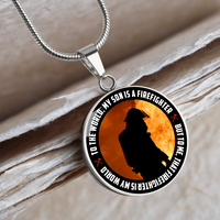 Load image into Gallery viewer, Firefighter Son - Graphic Circle Necklace - JustFamilyThings
