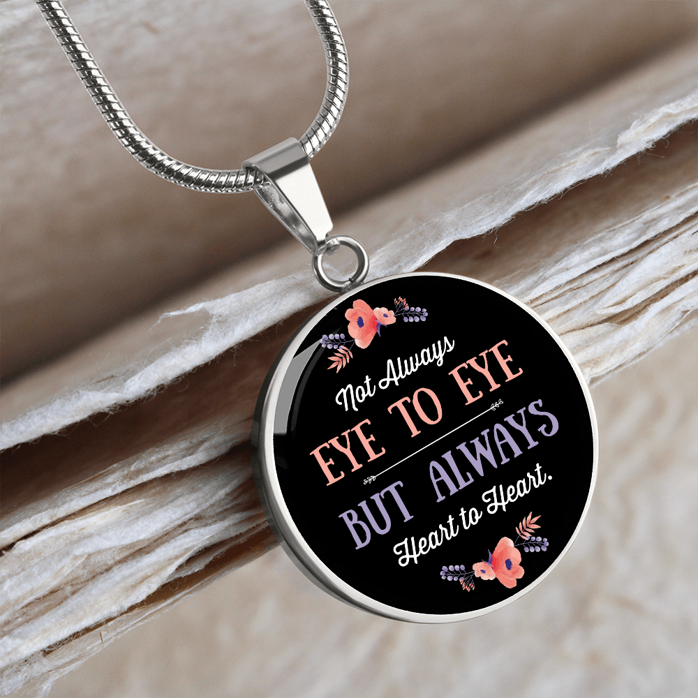 Eye-To-Eye - Graphic Circle Necklace - JustFamilyThings
