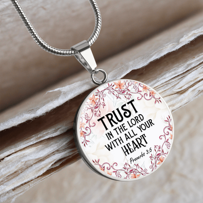 Trust in the Lord - Graphic Circle Necklace - JustFamilyThings