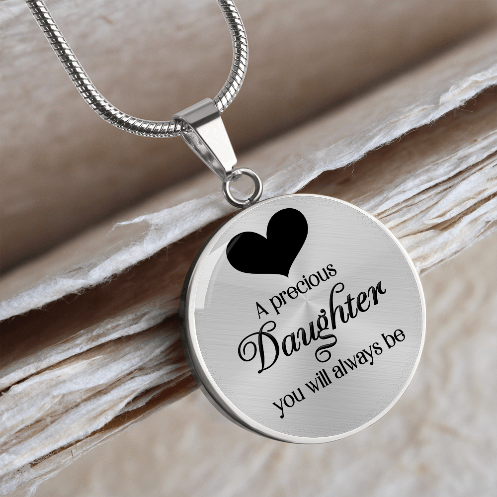 A presious daughter - Graphic Circle Necklace - JustFamilyThings
