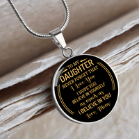 Load image into Gallery viewer, To my daughter from mom - Graphic Circle Necklace - JustFamilyThings
