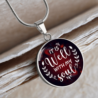 Load image into Gallery viewer, It is well with my soul - Graphic Circle Necklace - JustFamilyThings
