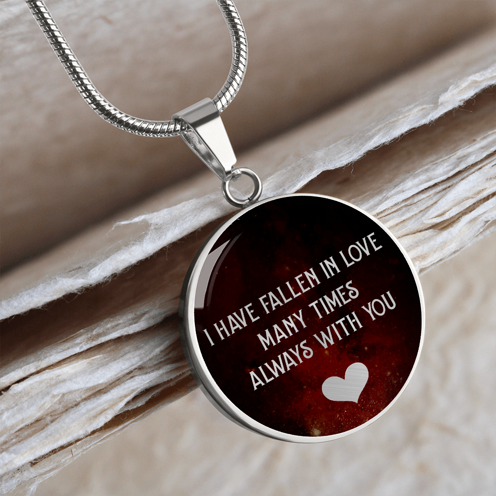 I have fallen in love - Graphic Circle Necklace - JustFamilyThings