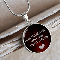 Load image into Gallery viewer, I have fallen in love - Graphic Circle Necklace - JustFamilyThings
