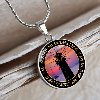 My mother my guiding light - Graphic Circle Necklace - JustFamilyThings