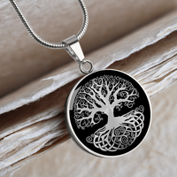 Load image into Gallery viewer, Tree Of Life - Graphic Circle Necklace - JustFamilyThings

