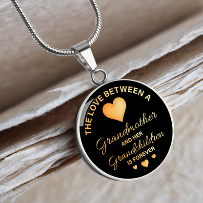 The love between a grandmother and her grandchildren - Graphic Circle Necklace - JustFamilyThings