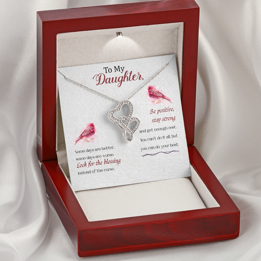 To my daughter - Some days are better - Double Heart Necklace - JustFamilyThings
