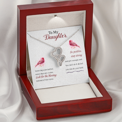 To my daughter - Some days are better - Double Heart Necklace - JustFamilyThings
