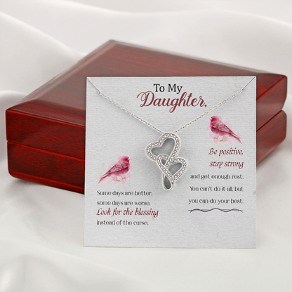To my daughter - Some days are better - Double Heart Necklace - JustFamilyThings