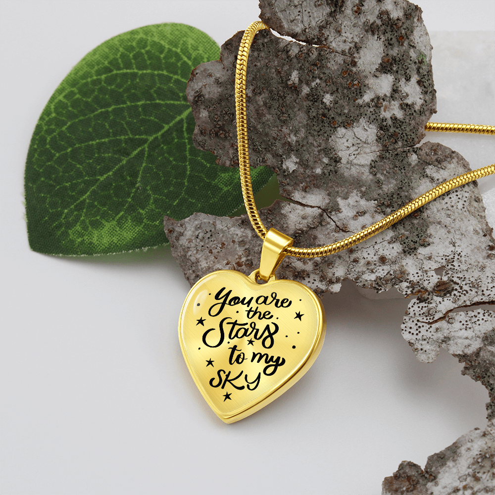 You are the stars to my sky - Graphic Heart Necklace - JustFamilyThings