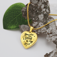 Load image into Gallery viewer, You are the stars to my sky - Graphic Heart Necklace - JustFamilyThings
