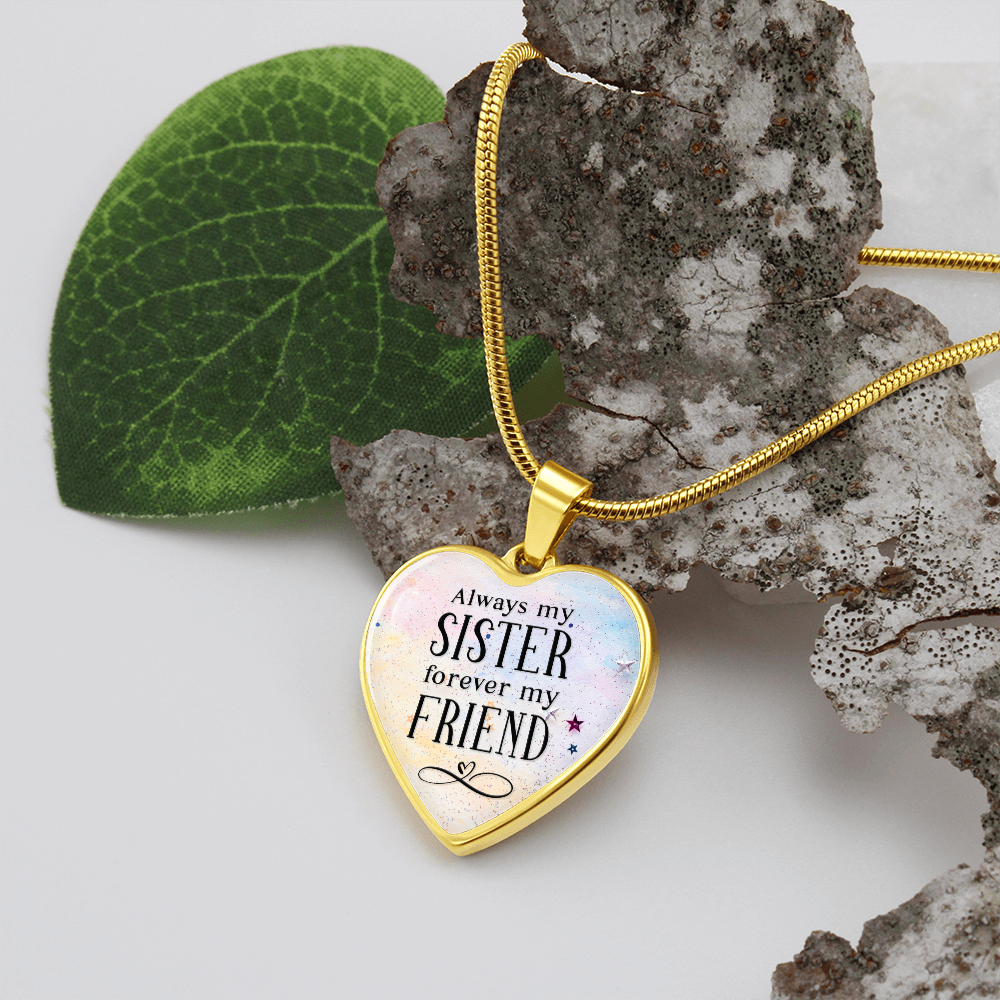 Always my sister - Graphic Heart Necklace - JustFamilyThings