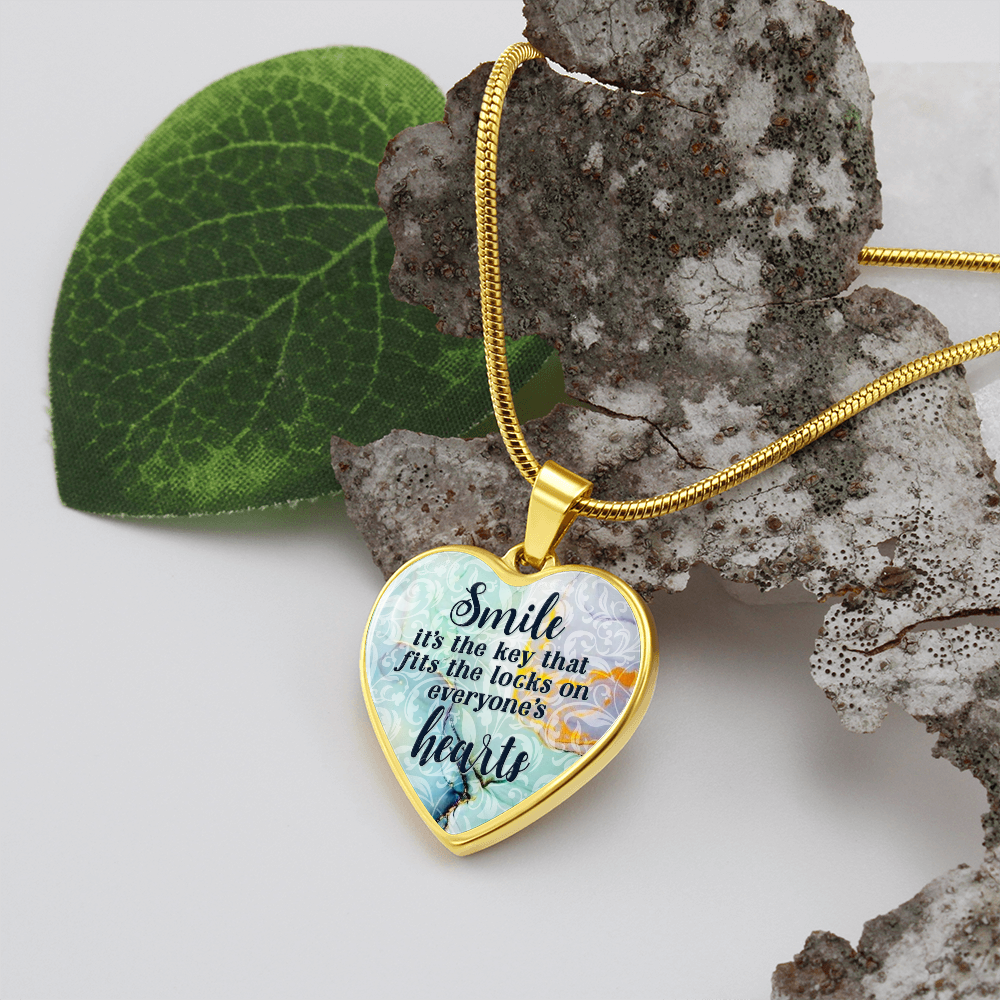 Smile - Graphic Heart Necklace - JustFamilyThings