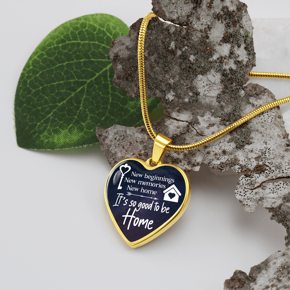 New beginnings, New home - Graphic Heart Necklace - JustFamilyThings