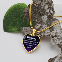Load image into Gallery viewer, Mummy to the world you may be someone - Graphic Heart Necklace - JustFamilyThings
