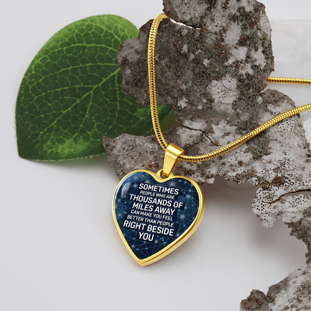 Far away - Graphic Heart Necklace - JustFamilyThings