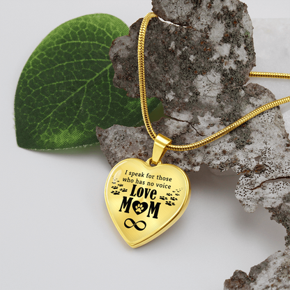 I speak for those who has no voice - Graphic Heart Necklace - JustFamilyThings