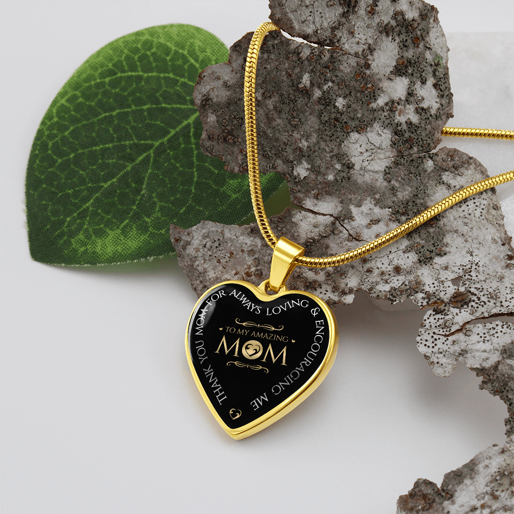 To my amazing mom - Graphic Heart Necklace - JustFamilyThings