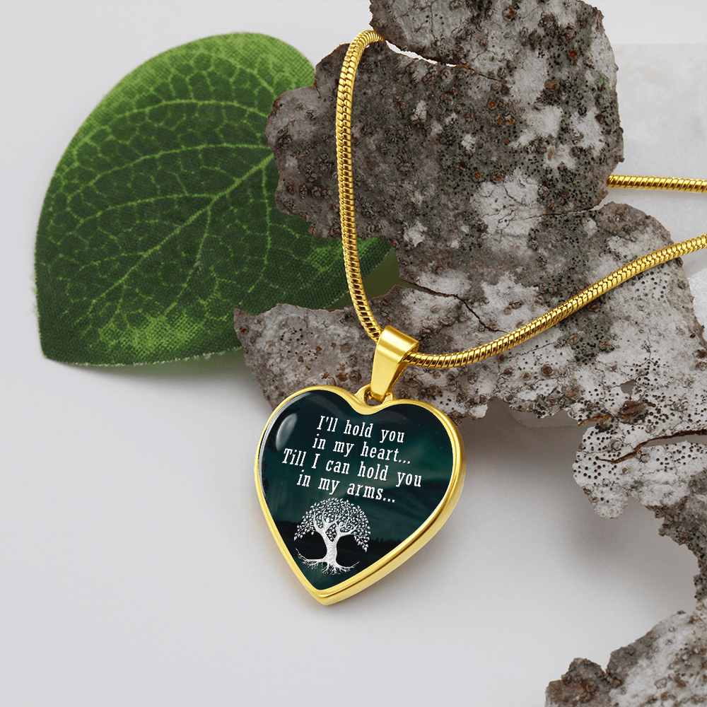 I'll hold you in my heart - Graphic Heart Necklace - JustFamilyThings