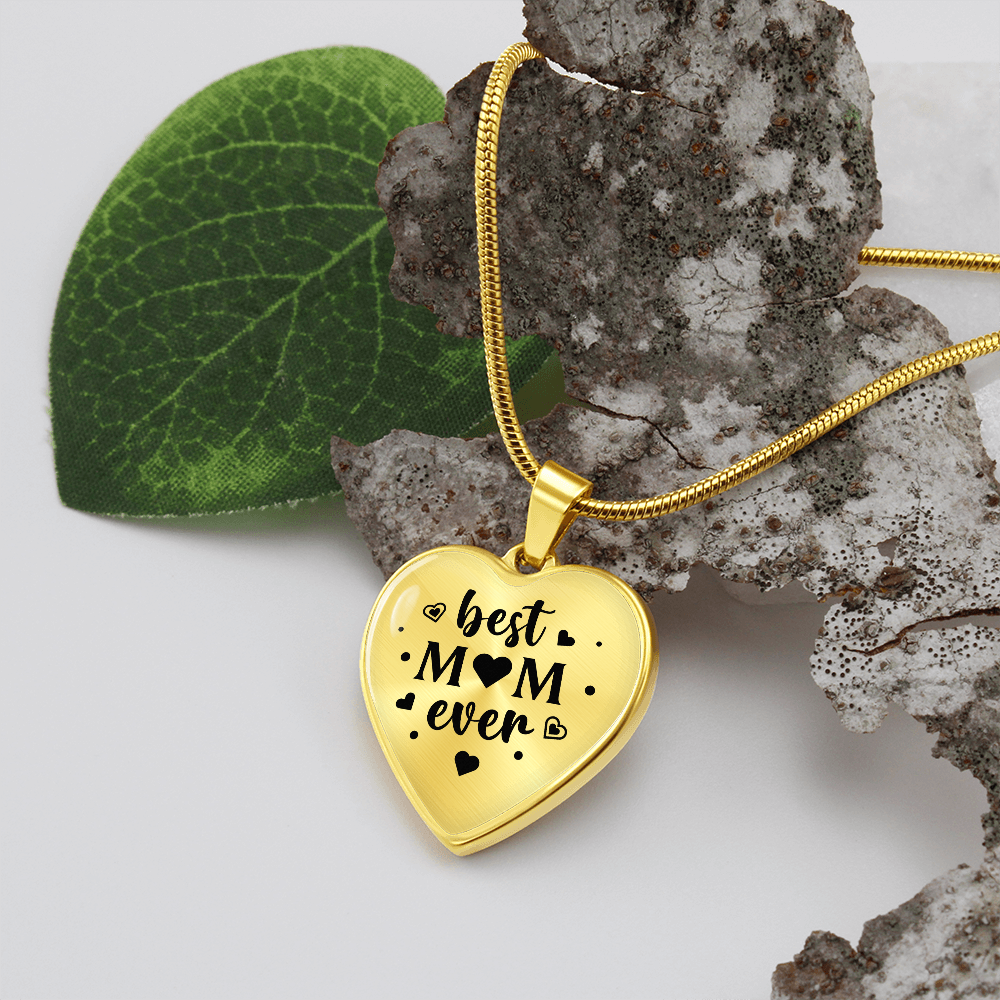 Best mom ever - Graphic Heart Necklace - JustFamilyThings