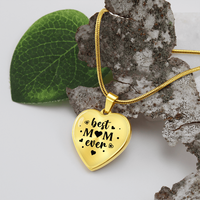 Load image into Gallery viewer, Best mom ever - Graphic Heart Necklace - JustFamilyThings

